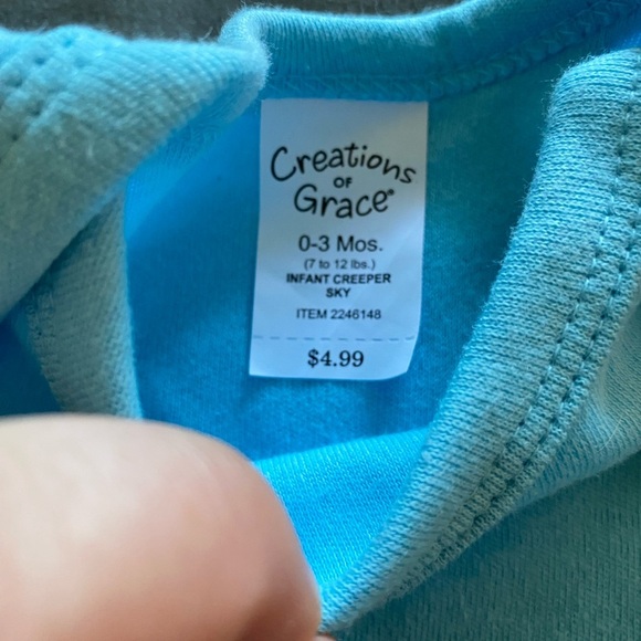 Creations of Grace Baby Bodysuits 0-3M Unisex Multicolor 5-Pack - Picture 8 of 8